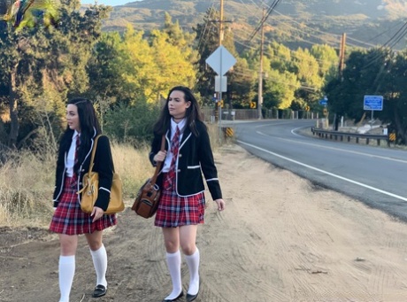 Naughty schoolgirls suck off a big black cock after consulting the Ouija board