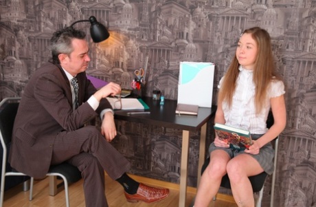 Shy teen Sara gets stripped and anally dicked by her old teacher