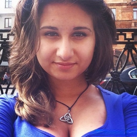 Chubby amateur brunette shows off her monster natural tits and ass