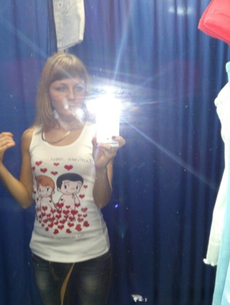 Playful amateur teen posing and stripping in a solo compilation