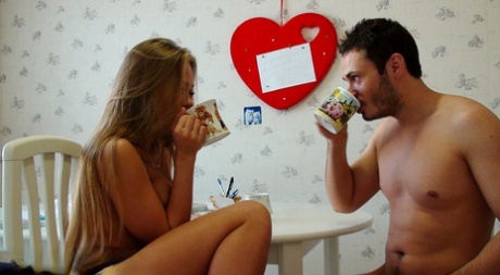 Amateur girl Mila and her man friend have sex in various locations at home