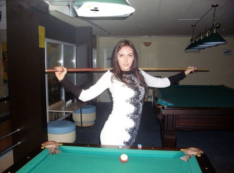 Brunette amateur Viktoria goes bowling before making a homemade sex tape