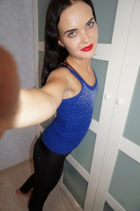 Brunette beauty shows her tiny tits & big booty in her selfie compilation