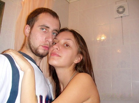 Tall amateur Aurita poses naked during candid action around her palce