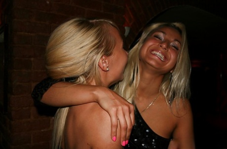 Seductive blonde babes get picked up and go naughty with a lucky guy