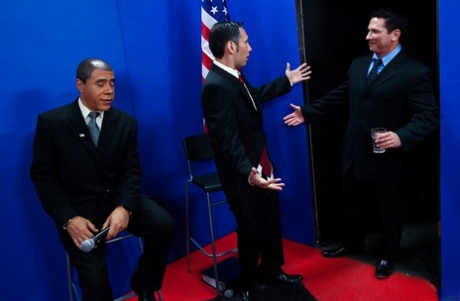 Hardcore gangbang is the matter of politics for tattooed secretary