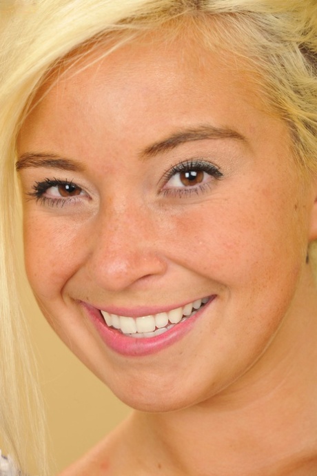 Blonde cheerleader Kaylee Hayee fingers on the stairs & licks her pussy juices