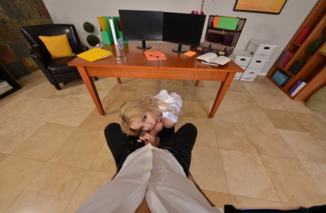 Sexy secretary Danielle Derek flaunts her big tits & gets banged at the office