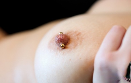 Nerdy mom Chasey Devil exposes her bald holes & big tits with pierced nipples