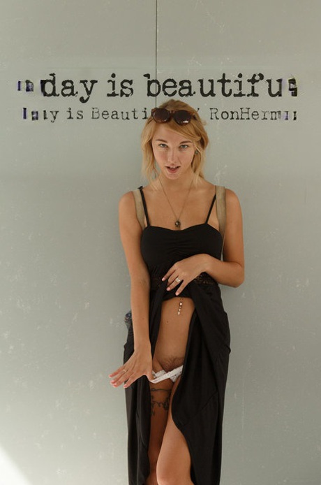 Teen girlfriend Lily Ivy flashes her ass and incredible natural tits in public