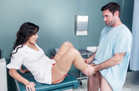 Naturally busty nurse Karlee Grey gets her holes boned by a perverted patient