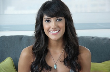 Beautiful smiley Latina Chloe Amour shows hot booty & meaty pussy close up