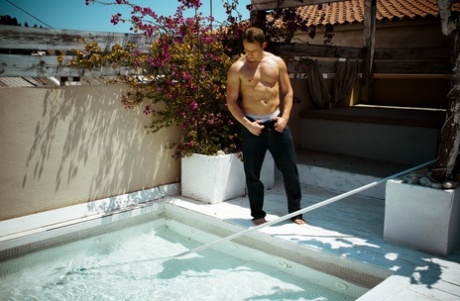 Naked Maria Agrado enjoys a leisurely fuck after skinny dipping in the pool