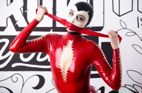 Collection of women modelling the latest in latex fashions