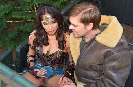 Busty cosplay slut Anissa Kate gets trimmed pussy boned by big dick flying ace