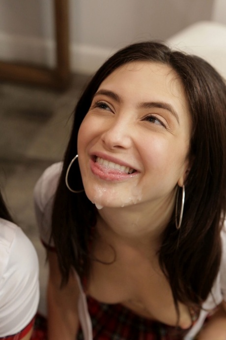 Petite schoolgirls Eliza Ibarra & Jane Wilde blow a dick before sharing it