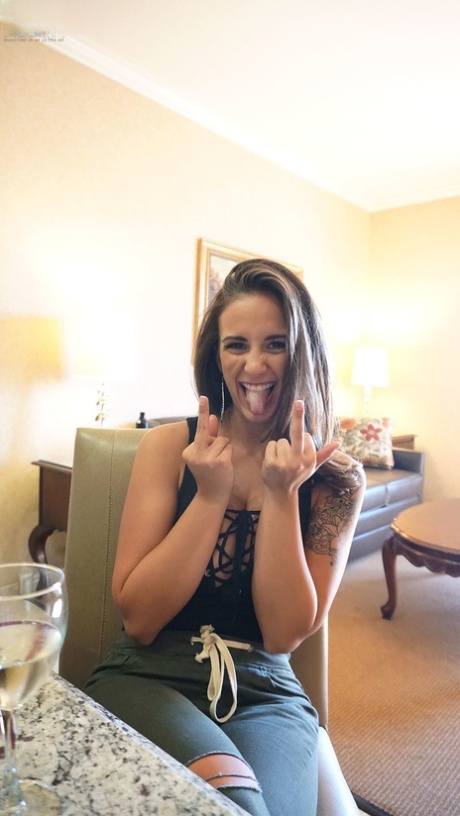 Aroused Layla London sucks off a guy in POV after some sexy teasing