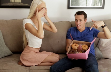 Beautiful teen Emma Hix blows off and fucks her stepbrother