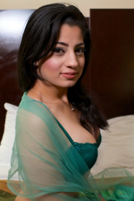 Ethnic girl Nadia Ali strips sexy lingerie to bare hot butt and big nipples