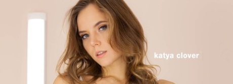 Hot teen strips her blue dress shirt off and pleases herself