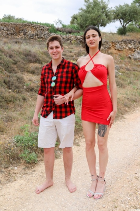 Kinky Latina Rita Velasquez shares a stiff boner with a bisexual guy in a car