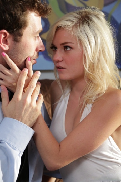 Golden haired sinner Chloe Foster has steamy sex with her college friend James