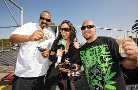 Black and white girls fucked by RC cars with dildos