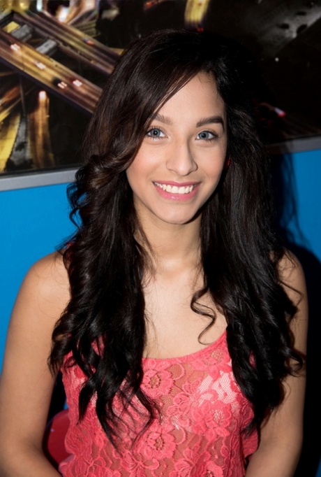 Latina teen Nikki Ortiz gets on top during her first onscreen fuck