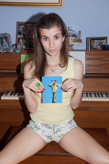 Canadian solo girl Melissa Johnston strips to her panties in the conservatory