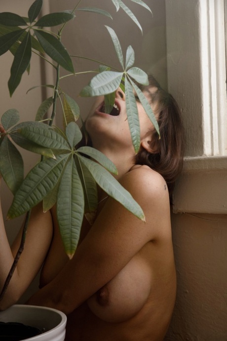 Amateur girlfriend Basil Navas reveals her fantastic tits and poses naked