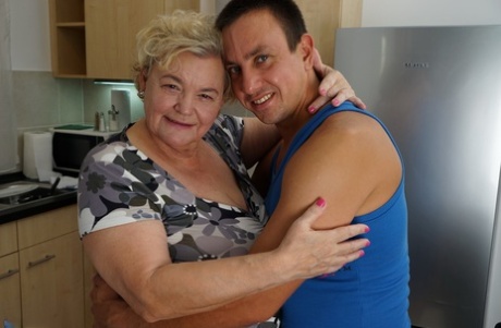 Fat oma has her boobs sucked on bu her toy boy before intercourse