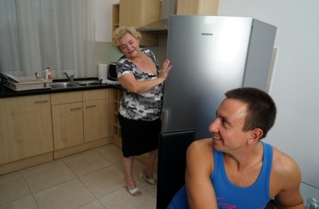 Fat oma has her boobs sucked on bu her toy boy before intercourse