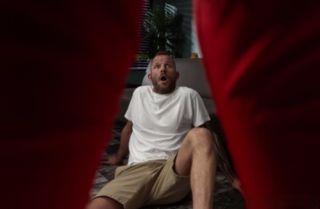 Busty blonde babe Victoria June doffs her red uniform and takes a dick