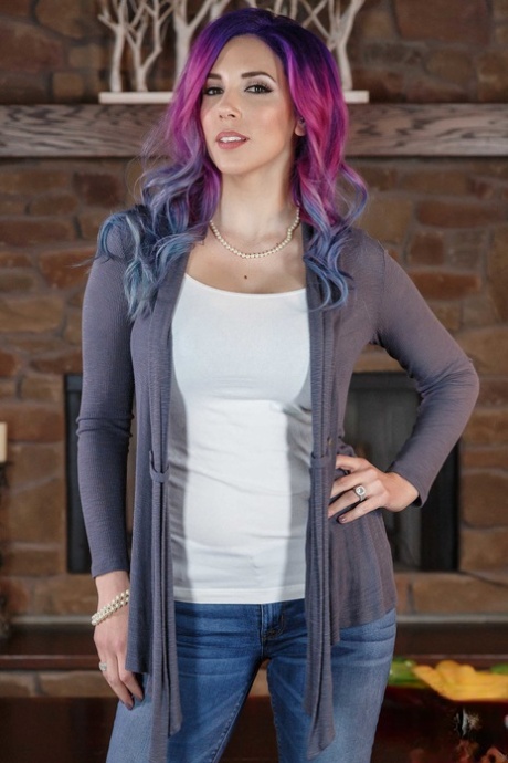 Beautiful Jelena Jensen strips off and teases with her big natural tits