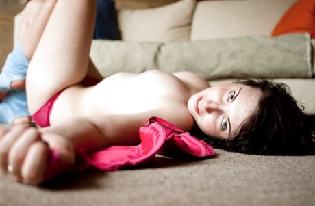 First time getting nude for amateur girl Laria and her big all natural tits