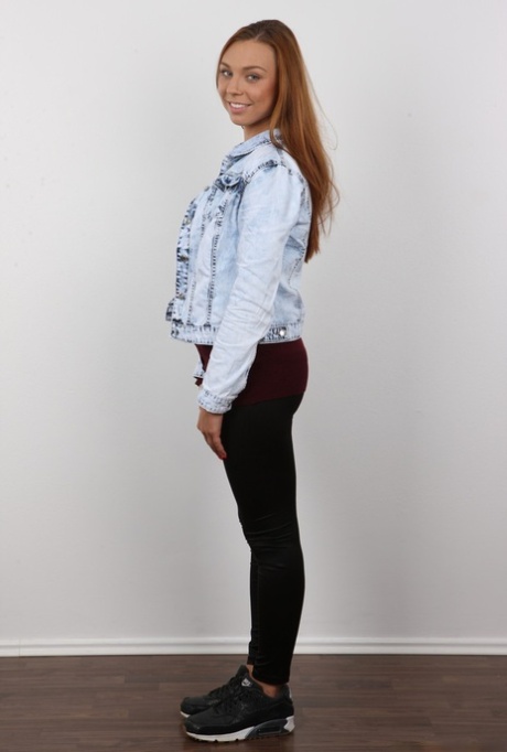 Pretty amateur Lucie strips away her jeans & panties to show her slender body