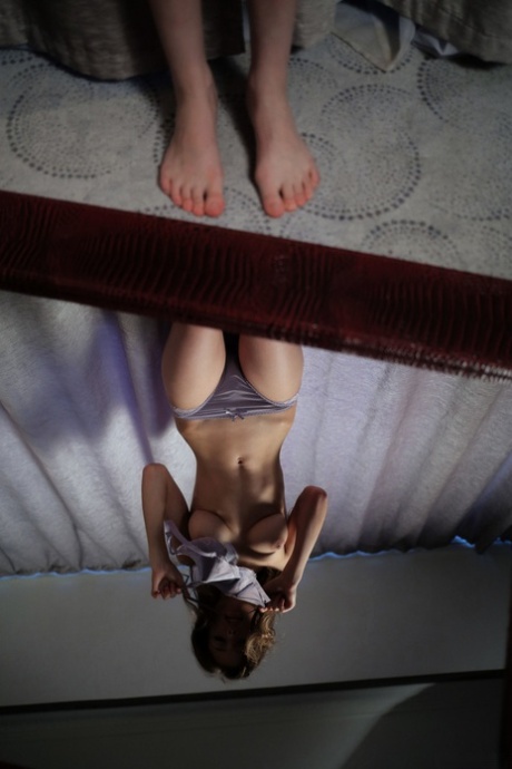 Ukrainian beauty Mila Azul rubs her big natural tits & cunt over a huge mirror