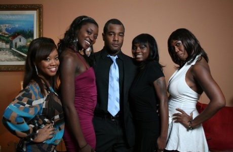 Brunette ebonies and Rayne Falls letting out their bubble butts and big tits