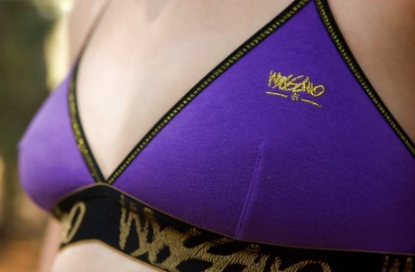 Adorable brunette amateur Amy J masturbating on a camping trip