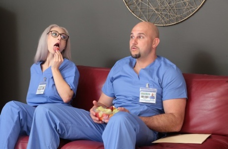 Sexy nurse with hot boobs Skylar Vox gets brutally screwed by her colleague